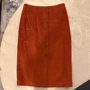 GAP Rust Corduroy Pencil Skirt